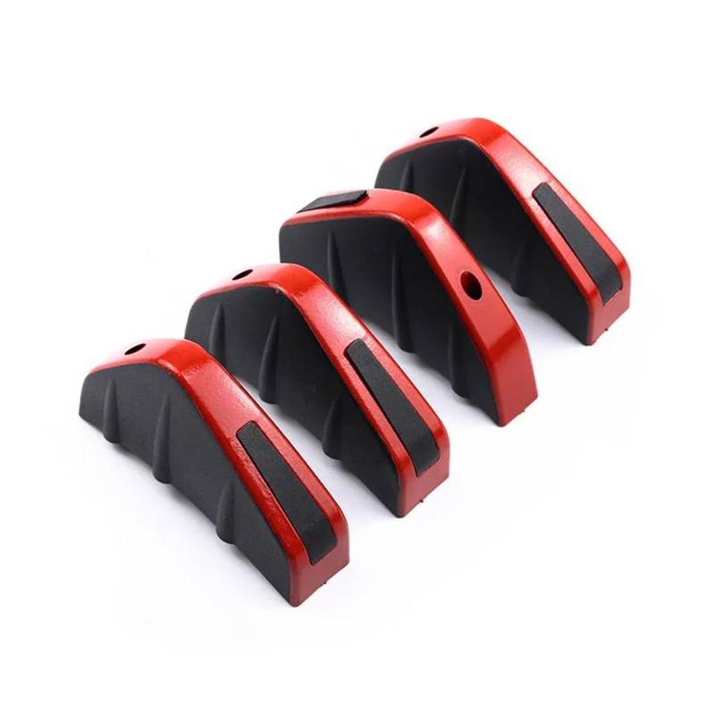 Heckspoiler Flügellippe Universal Carbon Fiber Bumper Lip Diffusor Anti-kollision Auto Modifizierte Hinten Stoßstange Diffusor Spoiler Schwarz & Rot ABS Hinten 4 Stücke Kofferraumspoiler(Red Black) von HONGSHIZI