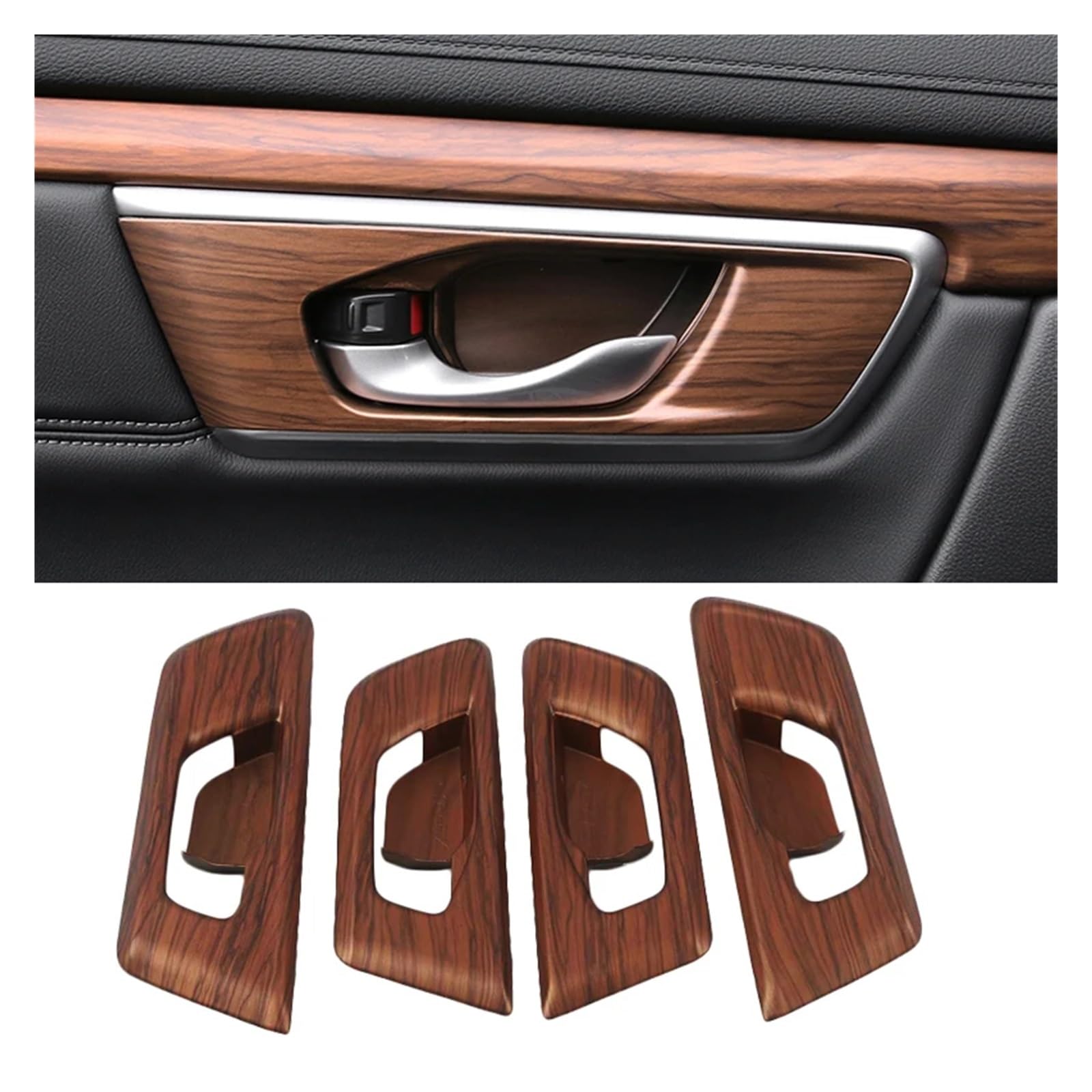 Interieur Mittelkonsole Für C&RV 5TH LHD 2017 2018 2019 2020 Auto Holzmaserung Innen Zubehör Shift Getriebe Panel Abdeckung Konsole Wasser Tasse Halter Abdeckung Trim Control Panel Aufkleber(Wood Colo von HONGSHIZI