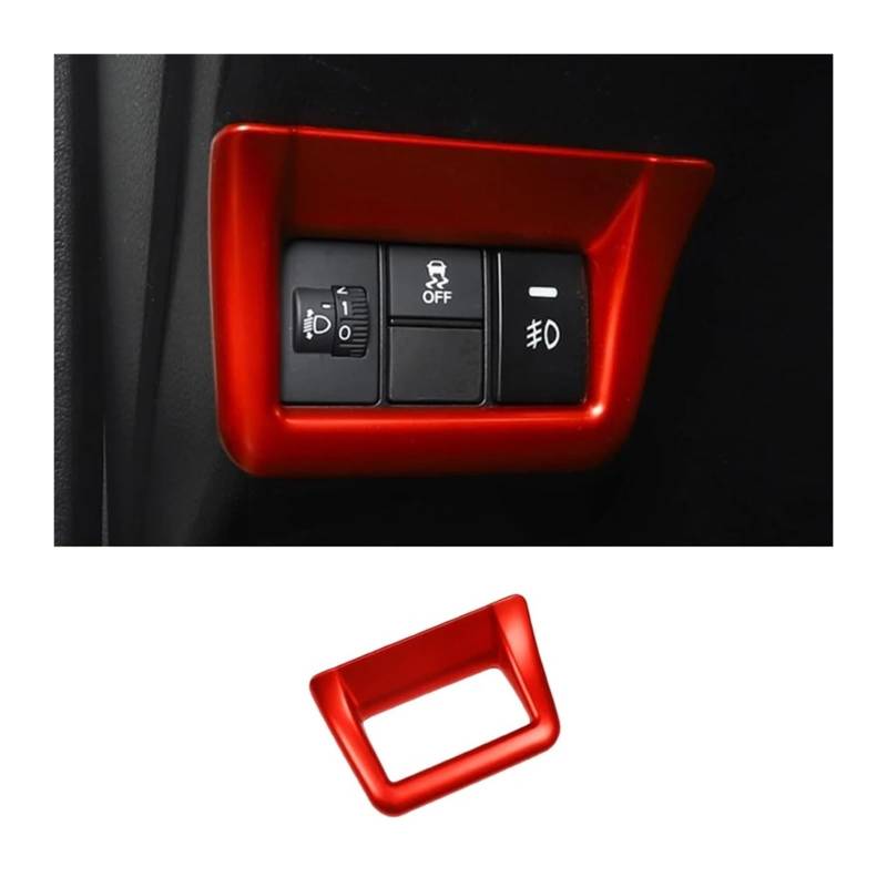 Interieur Mittelkonsole Für C&ivi-c 11Th G&en 2022 2023 Auto Rot Innen Zubehör Dash Board Center Konsole Getriebe Shift Panel Abdeckung Streifen Rahmen Trim Control Panel Aufkleber(Headlight switch 4) von HONGSHIZI