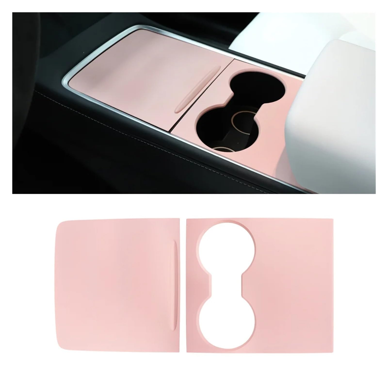 Interieur Mittelkonsole Für T&esla Für Modell 3/Y 2021 2022 2023 Auto Zentrale Steuerung Panel Abdeckung Trim Schutz Film Innen Dekoration Konsole Aufkleber Zubehör Control Panel Aufkleber(Sakura Pink von HONGSHIZI