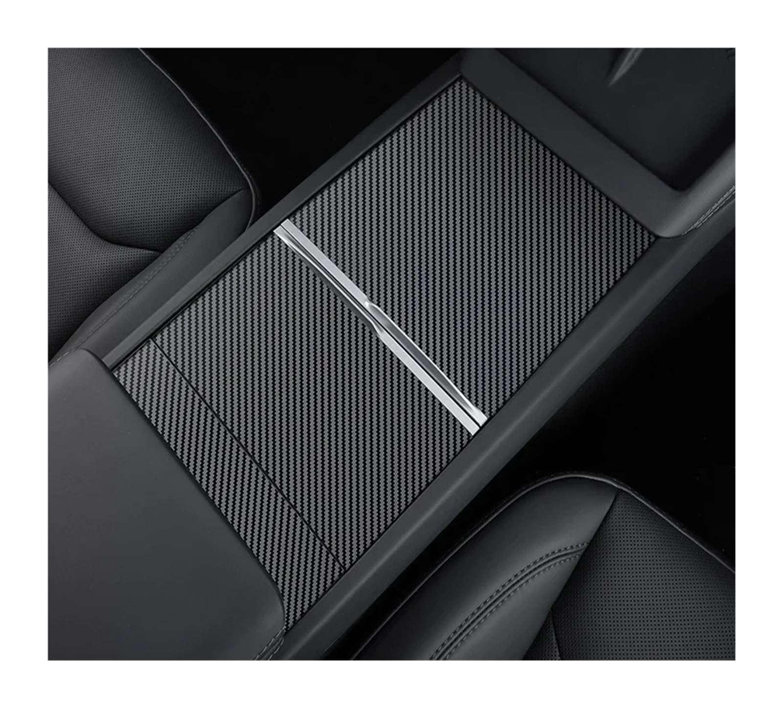 Interieur Mittelkonsole Für T&esla Für Modell 3 2024 Highland Center Console Panel Aufkleber Holzmaserung Film Carbon Zentrale Steuerung Abdeckung Auto Innen Zubehör Control Panel Aufkleber(Carbon Fib von HONGSHIZI