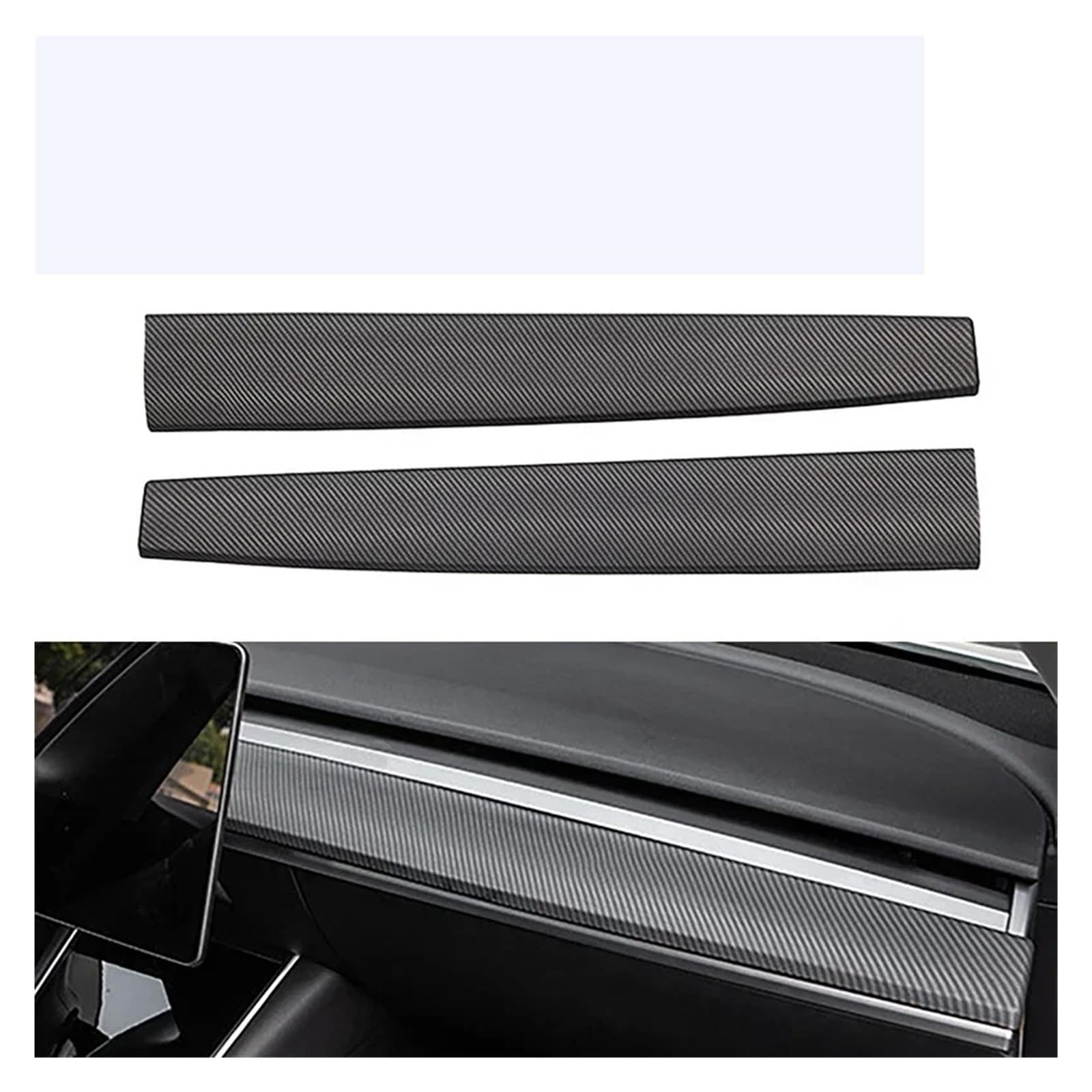 Interieur Mittelkonsole Für T&esla Für Modell 3 Für Modell Y 2021 2022 2023 Auto Dashboard Panel Aufkleber Center Konsole Tür Dekor Trim Control Panel Aufkleber(Dashboard 1 Pair Matte Carbon) von HONGSHIZI