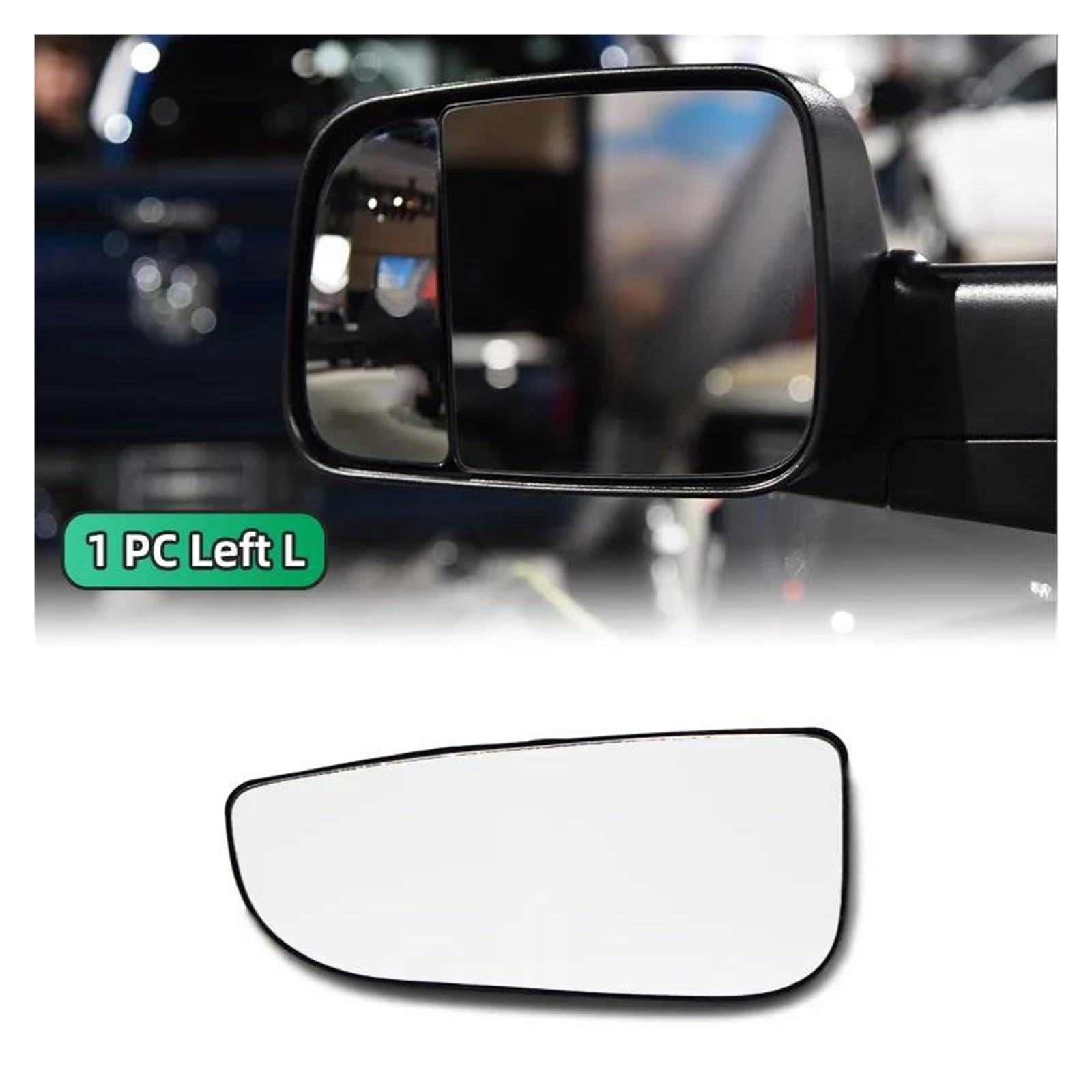 Seitenspiegelglas Für Dodge für Ram 1500 2500 2012-2020 Auto Beheizte Rückspiegel Glas Klar Rückansicht Flügel Spiegel Spiegelglas Ersatz(1pc Left-Small) von HONGSHIZI