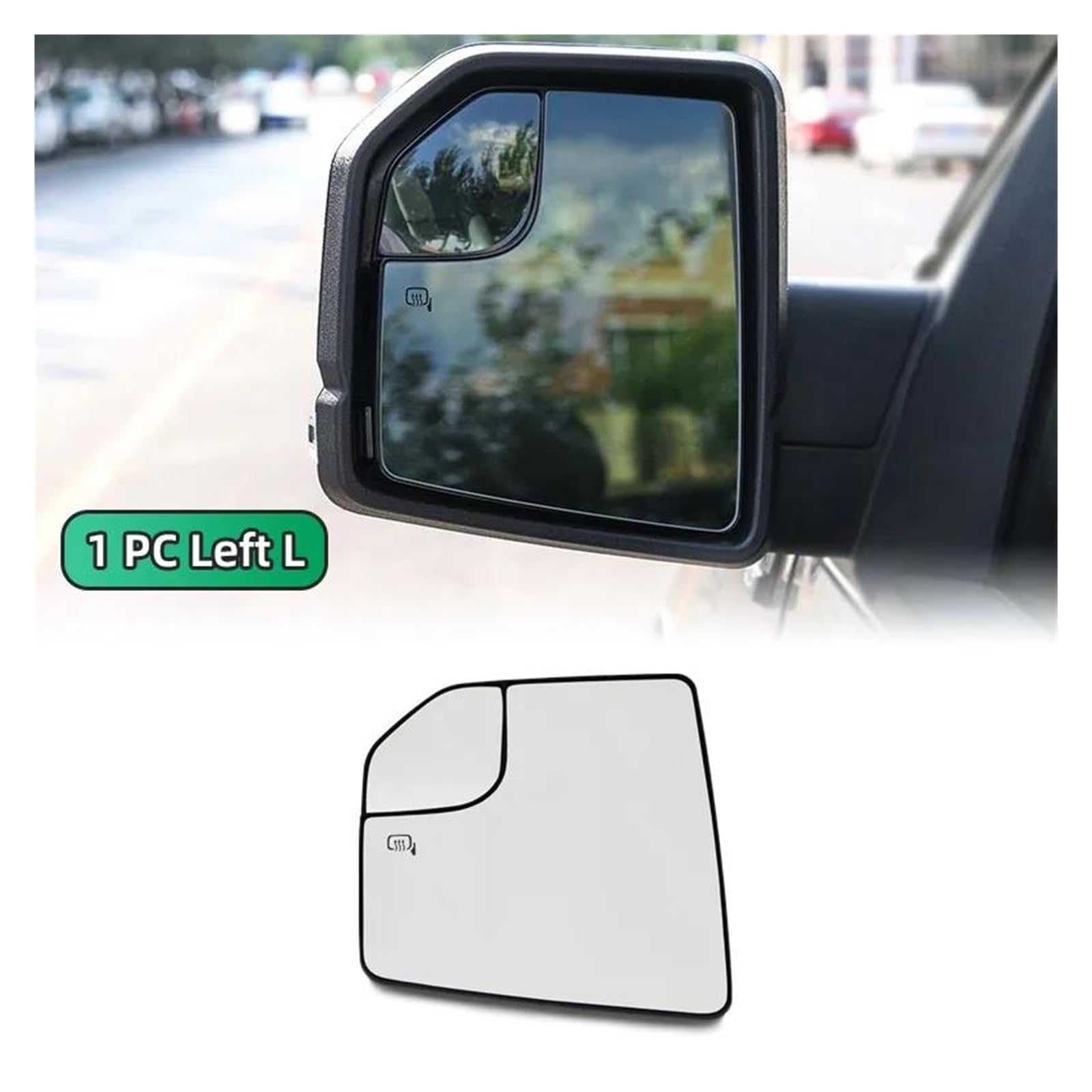 Seitenspiegelglas Für F 150 für F150 2015 2016 2017 2018 2019 2020 Auto Weitwinkel beheizter Spiegelglas Rückspiegel-Trägerplatte Spiegelglas Ersatz(1Pc Left) von HONGSHIZI