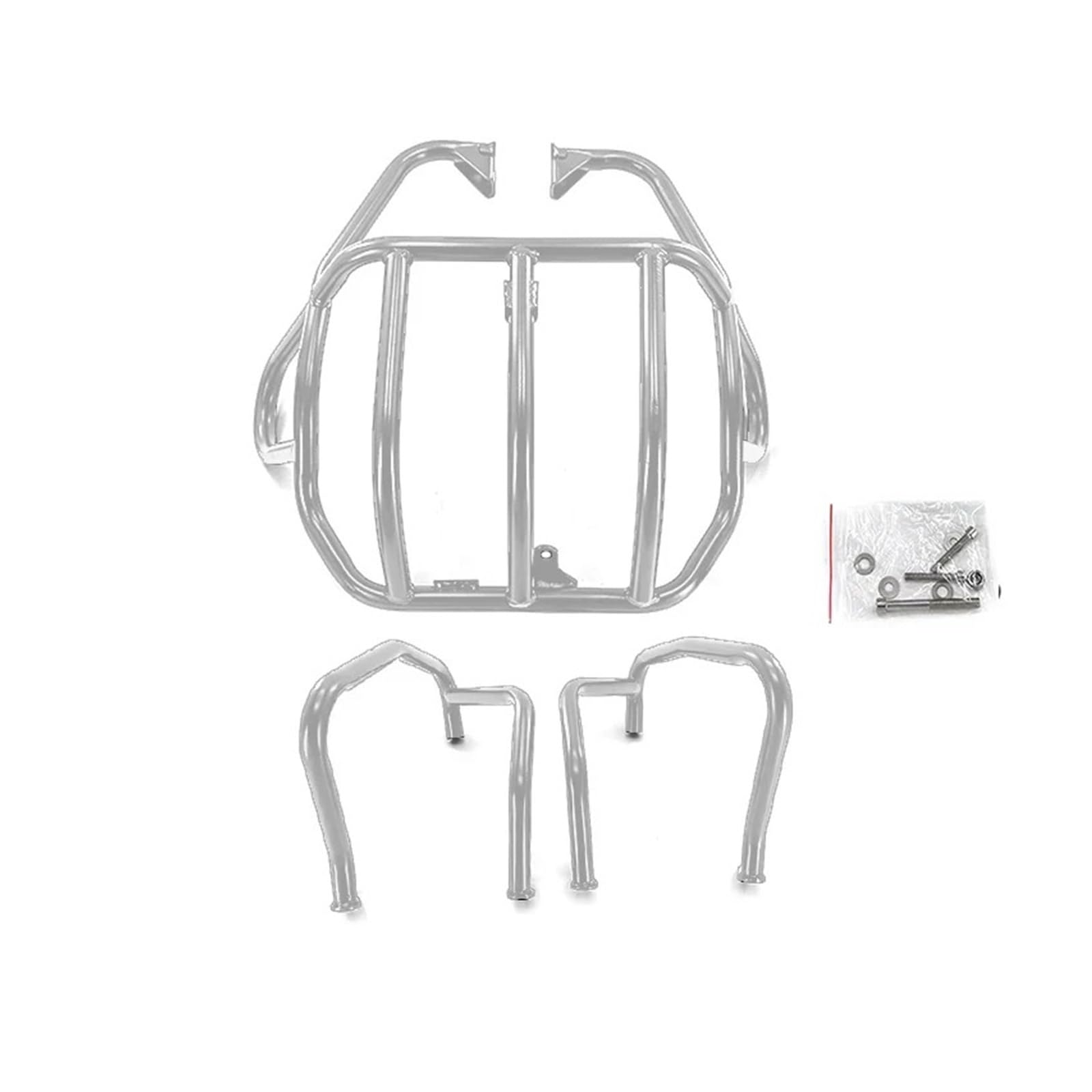 Sturzbügel Für F 650GS F650GS Für D&akar 1999-2008 Für G 650GS Für Sertao 2008-2016 Motorrad-Motorschutz-Stoßstangenschutz Kühlergrill-Sturzbügel Stoßstange Motor Schutz Autobahn(Silver-1 Set) von HONGSHIZI