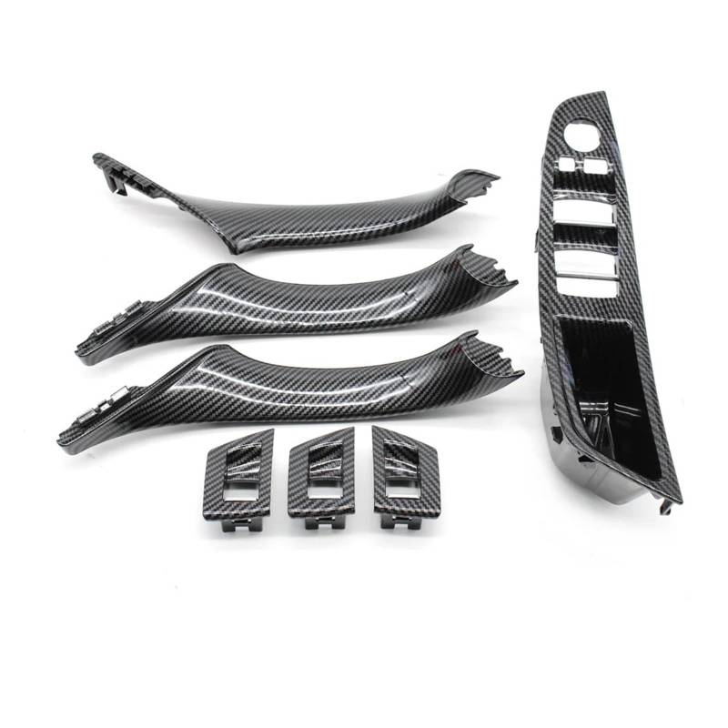 Auto Innendekoration 7PCS Set Für 5 Series F10 F11 520i 523i 525i 528i 530i 535i 2010-2017 LHD RHD Carbon Faser Auto Innen Tür Griff Ziehen Auto Zubehör Innenraum(RHD Inner Handle Set) von HONGYISM