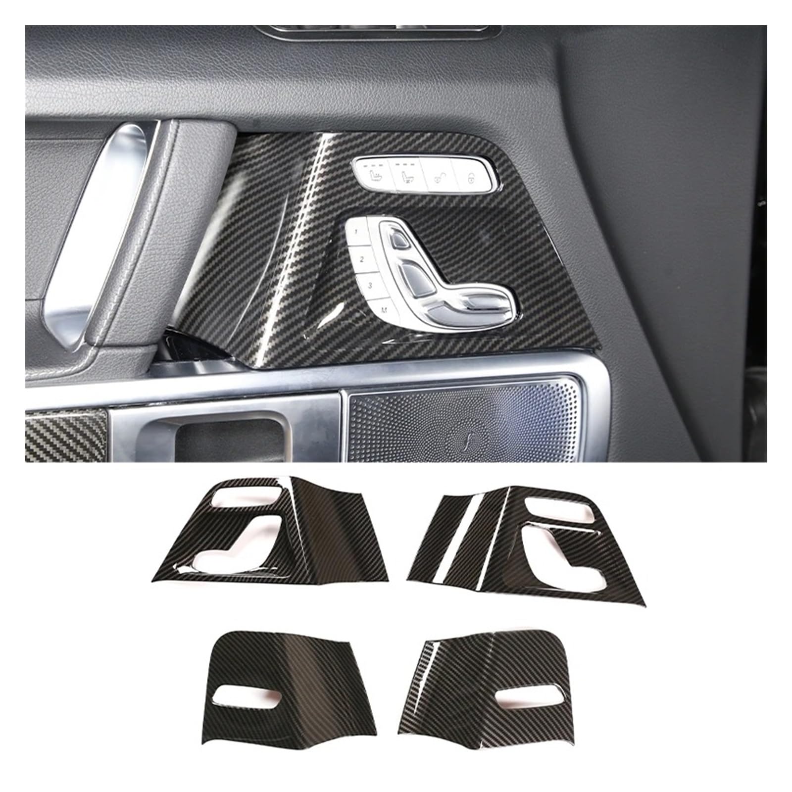 Auto Innendekoration ABS Carbon Fiber Interior Kit Für Benz Für G-Klasse W464 2019 2020 2021 2022 Dashboard Konsole Getriebe Shift Panel Abdeckung Trim Aufkleber Auto Zubehör Innenraum(H) von HONGYISM