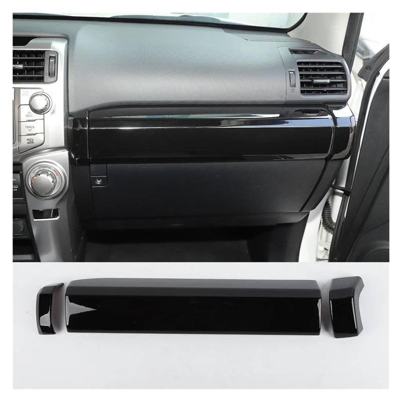 Auto Innendekoration Auto Co-pilot Griff Armlehne Dekoration Abdeckung Trim Für 4Runner 2010 + Dashboard Panel Passagier Sitz Innen Zubehör Auto Zubehör Innenraum(Black 3 pcs) von HONGYISM