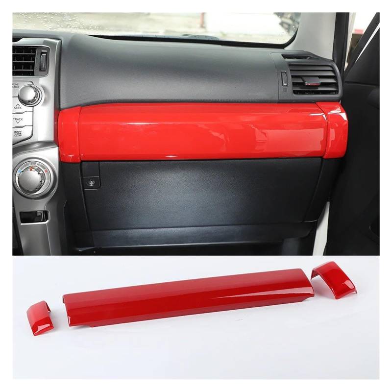 Auto Innendekoration Auto Co-pilot Griff Armlehne Dekoration Abdeckung Trim Für 4Runner 2010 + Dashboard Panel Passagier Sitz Innen Zubehör Auto Zubehör Innenraum(Red 3 pcs) von HONGYISM