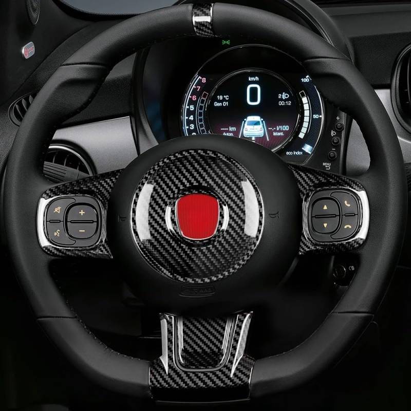 Auto Innendekoration Auto-Innenraum Echte Harte Kohlefaser-Aufkleber Für Fiat Für 500 Für Abarth 595 695 2008 09 10 11 12 13 14 15 16 2017 2018 2019 2020 2021 2022 2023 Auto Zubehör Innenraum(1Set Typ von HONGYISM