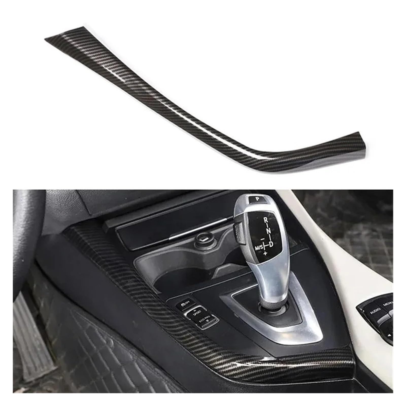 Auto Innendekoration Für 1 2 Serie F20 F22 2014 15 16 17 18 2019 Carbon Fiber ABS Auto Zubehör Getriebe Shift Side Trim L Streifen Dekoration Zentrale Steuerung Auto Zubehör Innenraum von HONGYISM