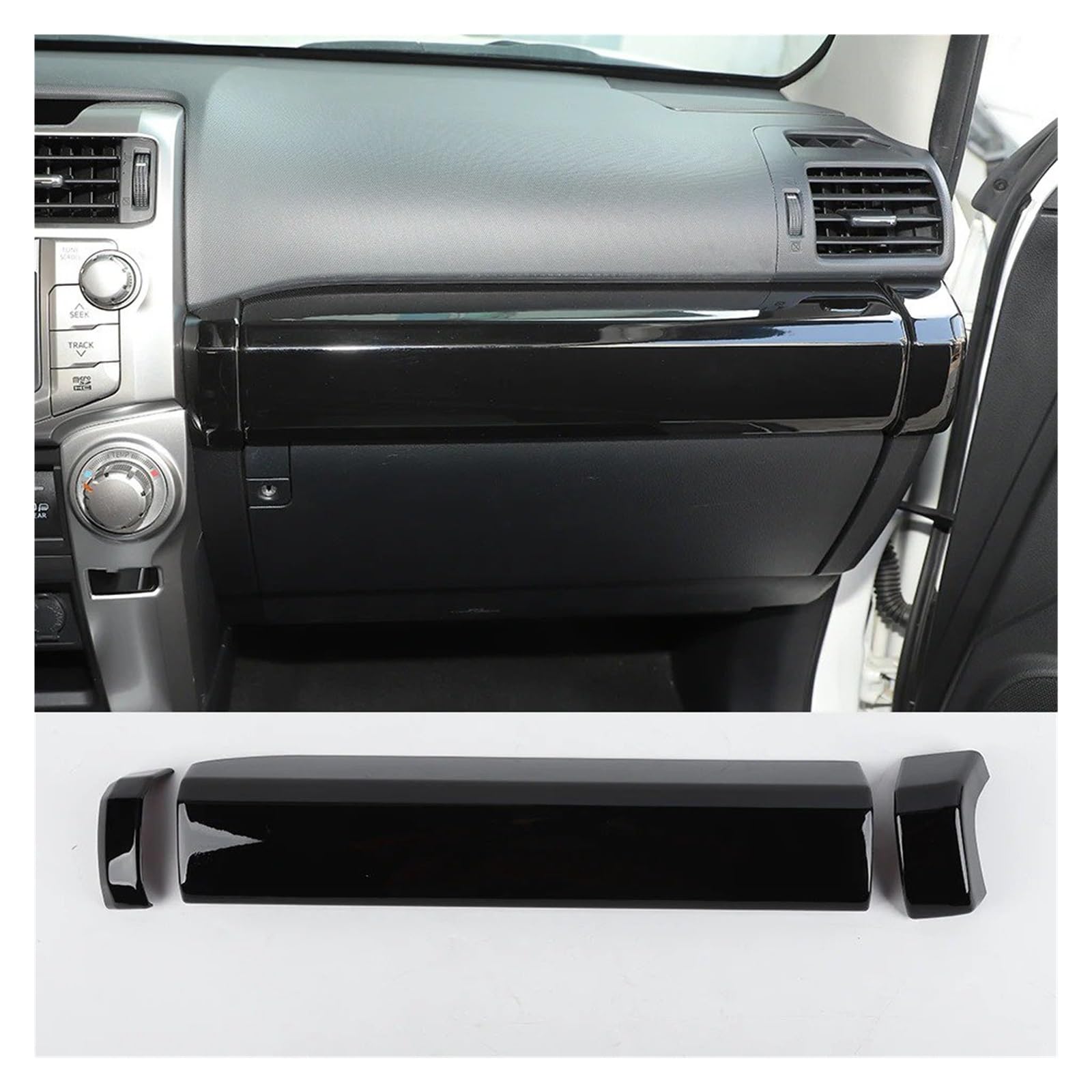 Auto Innendekoration Für 4Runner 2010 + Dashboard Panel Passagier Sitz Innen Zubehör Auto Co-pilot Griff Armlehne Dekoration Abdeckung Trim Auto Zubehör Innenraum(Black 3 pcs) von HONGYISM