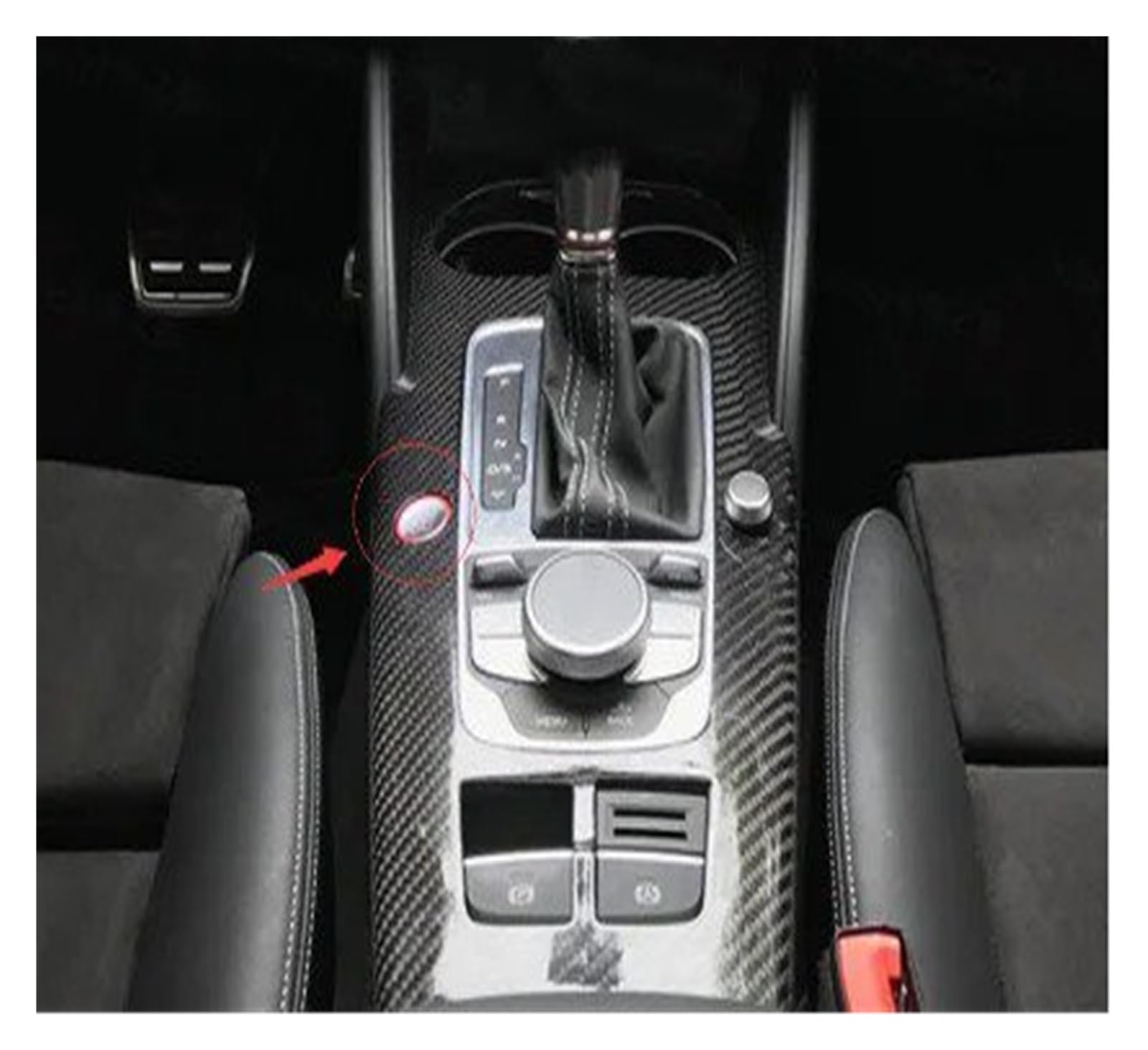 Auto Innendekoration Für A3 S3 RS3 2014 2015 2016 2017 2018 RHD Und LHD Real Carbon Fiber Auto Innenleisten Konsole Gangschaltung Panel Und Seite Streifen Abdeckung Trim Auto Zubehör Innenraum(C Gloss von HONGYISM