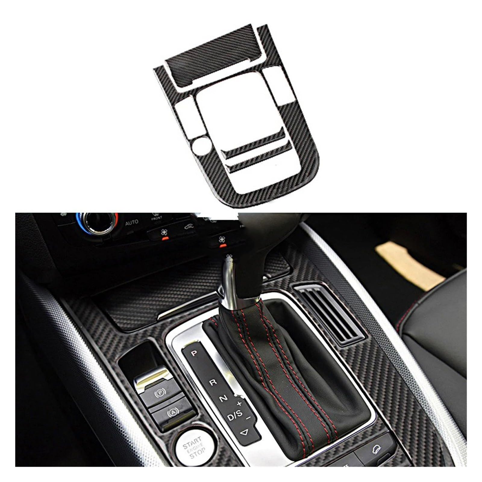 Auto Innendekoration Für A4L Für A5 2009 2010 2011 2012 2013 2014 2015 2016/ Für Q5 2010-2018 Carbon Fiber Center Konsole Getriebe Shift Panel Abdeckung Trim Auto Zubehör Innenraum(C) von HONGYISM