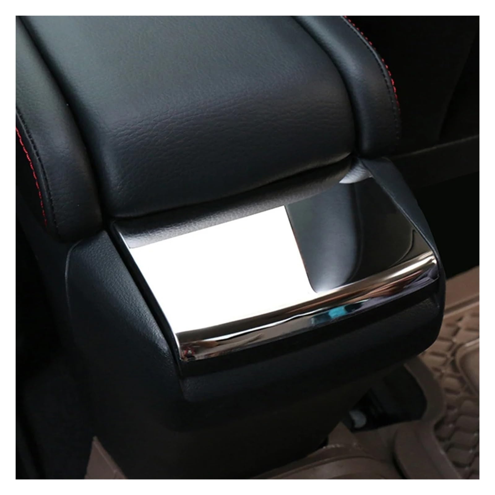 Auto Innendekoration Für Civic 10th 2018 2019 2016 2017 Autozubehör Carbon Fiber Car Interior Center Console Armlehne Box Pailletten Abdeckung Auto Zubehör Innenraum(Silber) von HONGYISM