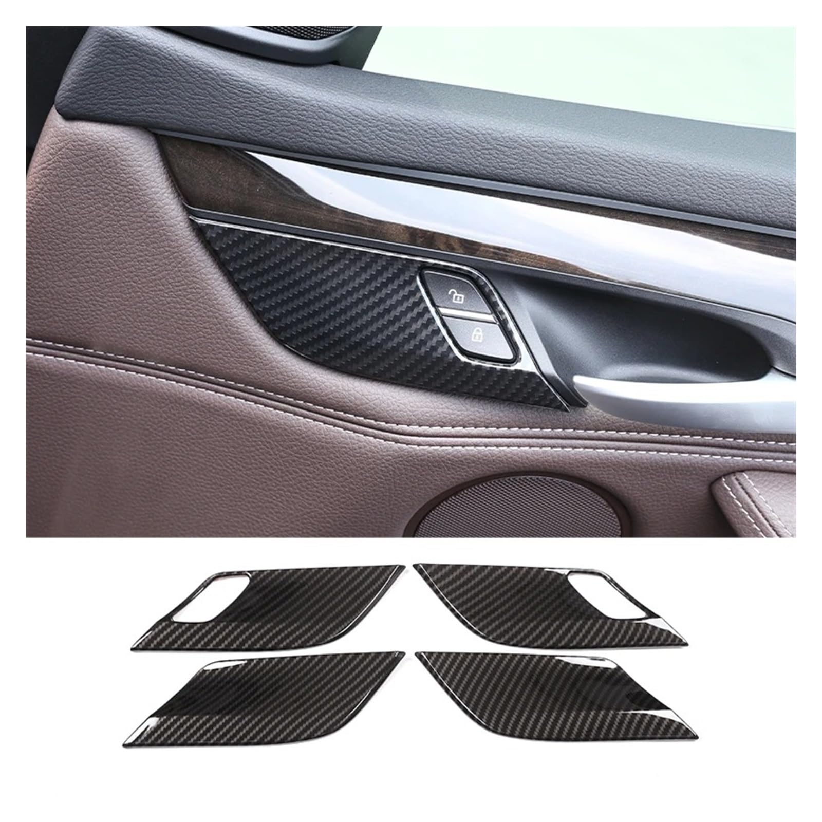 Auto Innendekoration Für Für X5 F15 Für X6 F16 2014-2018 Lenkrad Armaturenbrett Konsole Schalthebel Panel Aufkleber Auto Innen Carbon Faser Trim Abdeckung Auto Zubehör Innenraum(L) von HONGYISM