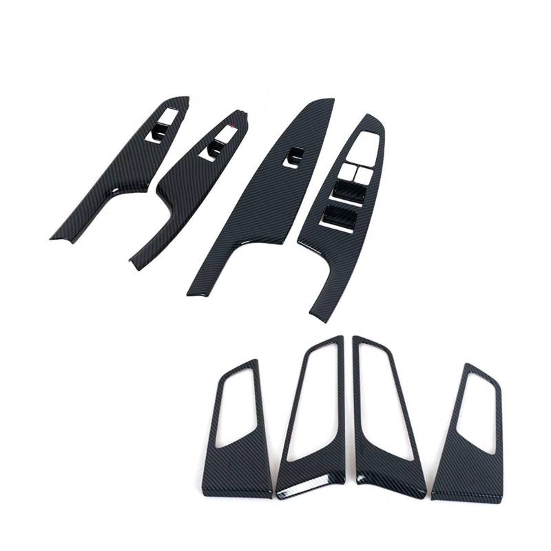 Auto Innendekoration Für Hyundai Für Tucson 2015 2016 2017 2018 2019 2020 Auto Fensterheber Schalter Taste Panel Schalter Trim Carbon Fiber Innen Aufkleber Auto Zubehör Innenraum(1set with Button) von HONGYISM