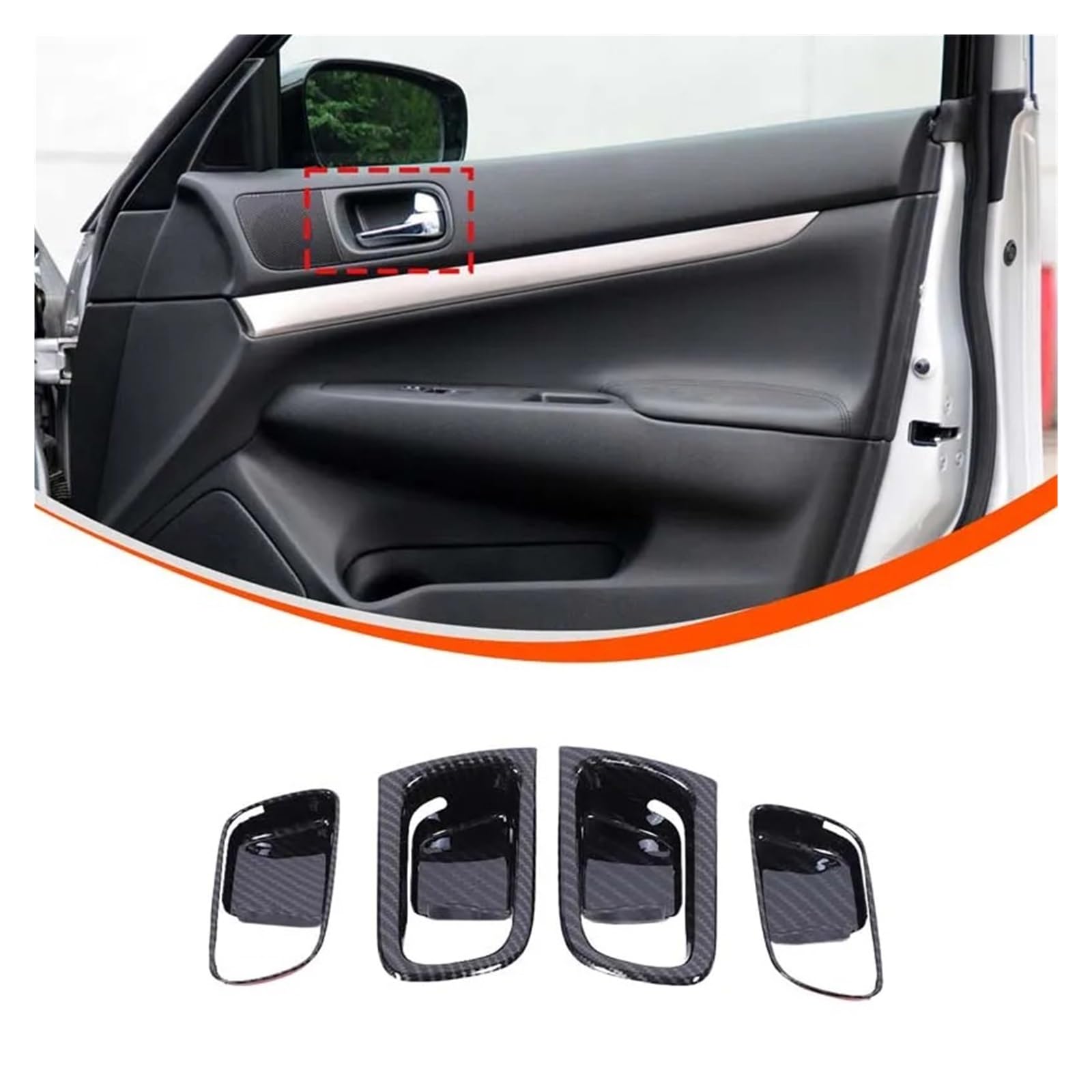 Auto Innendekoration Für Infiniti G25 G37 2007-2013 Auto Center Control Getriebe Shift Panel Lenkrad Trim Aufkleber Auto Zubehör ABS Carbon Faser Auto Zubehör Innenraum(Style 12 For 2007-13) von HONGYISM