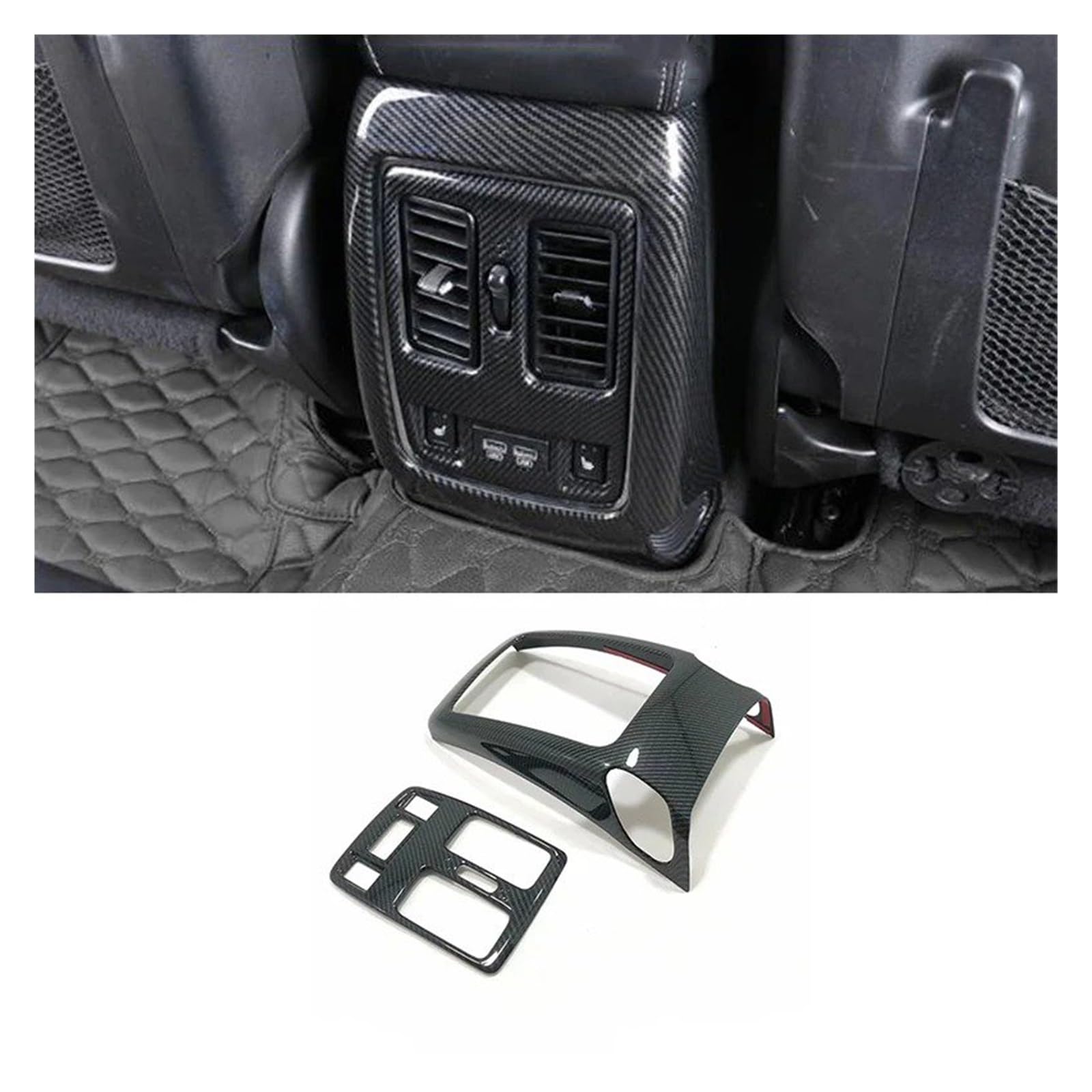 Auto Innendekoration Für Jeep Für Grand Für Cherokee 2014 15 16 17 18 19 2020 ABS Chrom/Carbon Auto Schaltknauf Rahmen Panel Trim Rahmen Aufkleber Zubehör Auto Zubehör Innenraum(D) von HONGYISM