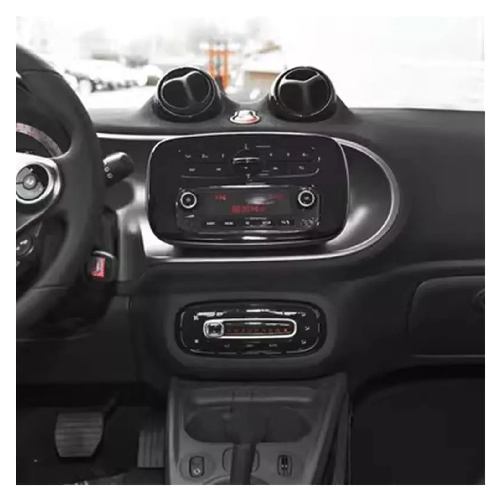 Auto Innendekoration Für Smart 453 Für Fortwo Für Forfour Auto Zubehör Innen Auto Dashboard Audio Änderung Horn Upgrade Installation Auto Zubehör Innenraum(Radio Style) von HONGYISM