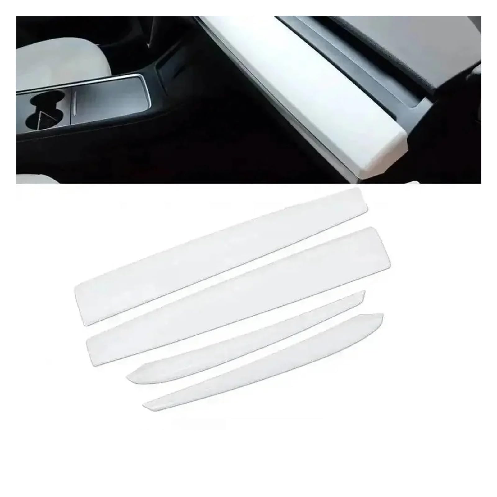 Auto Innendekoration Für Tesla Für Modell 3 Für Modell Y 2019 2020 2021 2022 2023 2024 Dashboard Abdeckung Und Tür Trim Panel Dash Trim Kompatibel Mit Auto Zubehör Innenraum(Matte White 4PCS) von HONGYISM