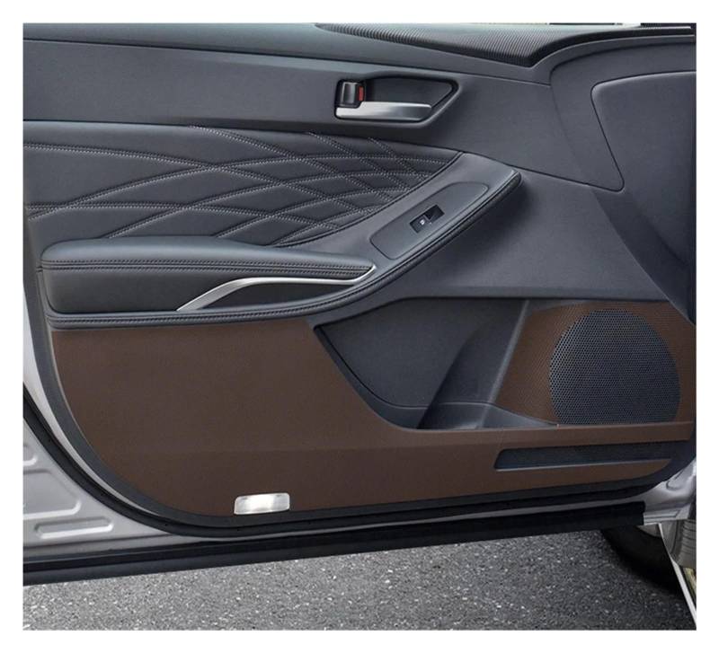 Auto Innendekoration Für Toyota Für Avalon Xx50 2019 2020 2021 2022 Auto Innen Tür Matte Anti-Kick Pad Aufkleber Dekoration Zubehör Auto Styling Teile Auto Zubehör Innenraum(Braun) von HONGYISM