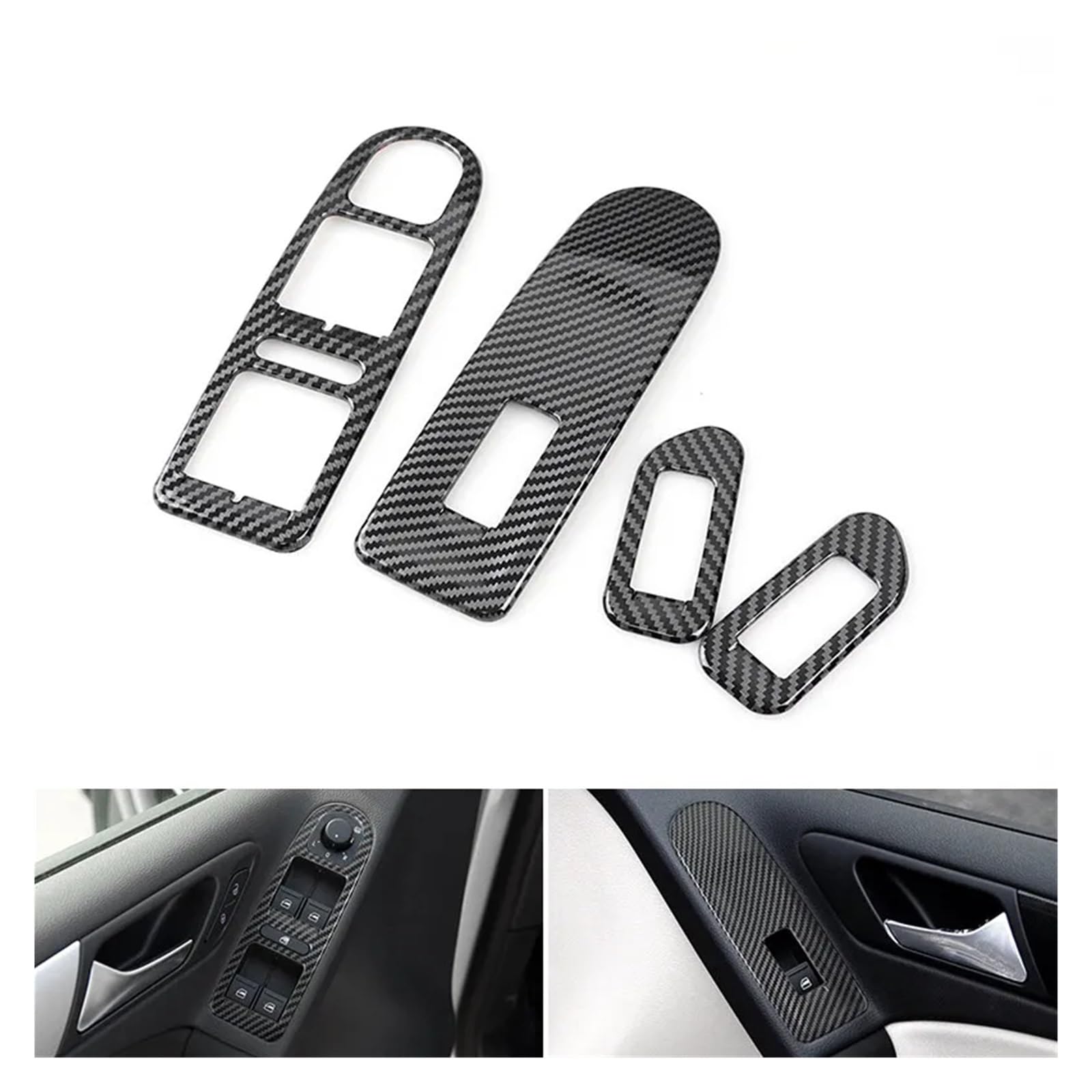 Auto Innendekoration Für VW Für Golf 6 Für MK6 2010 2011 2012 2013 Innen Fensterheber Schalter Bedienfeld Abdeckung Carbon Textur Innere Trim Zubehör Auto Zubehör Innenraum von HONGYISM