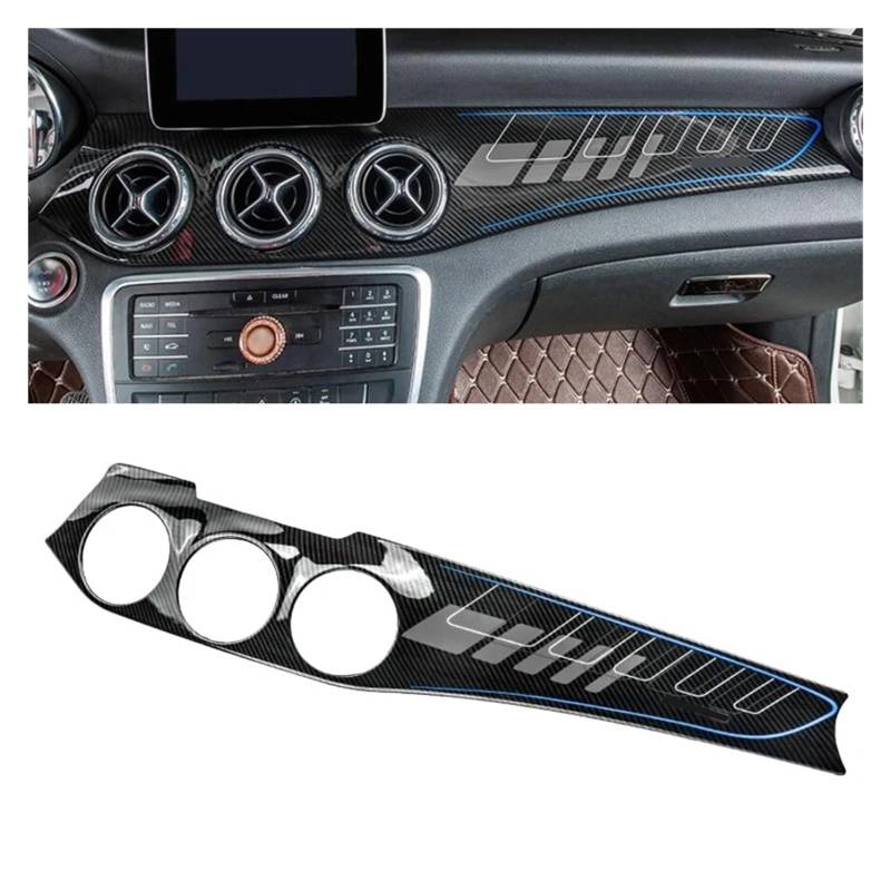 Auto Innendekoration LHD Für Benz Für GLA W176 W117 W156 Instrument Panel Trim Air Outlet Abdeckung Instrument Trim Streifen Zentrale Bedienfeld Auto Zubehör Innenraum(Carbon Color or Blue) von HONGYISM