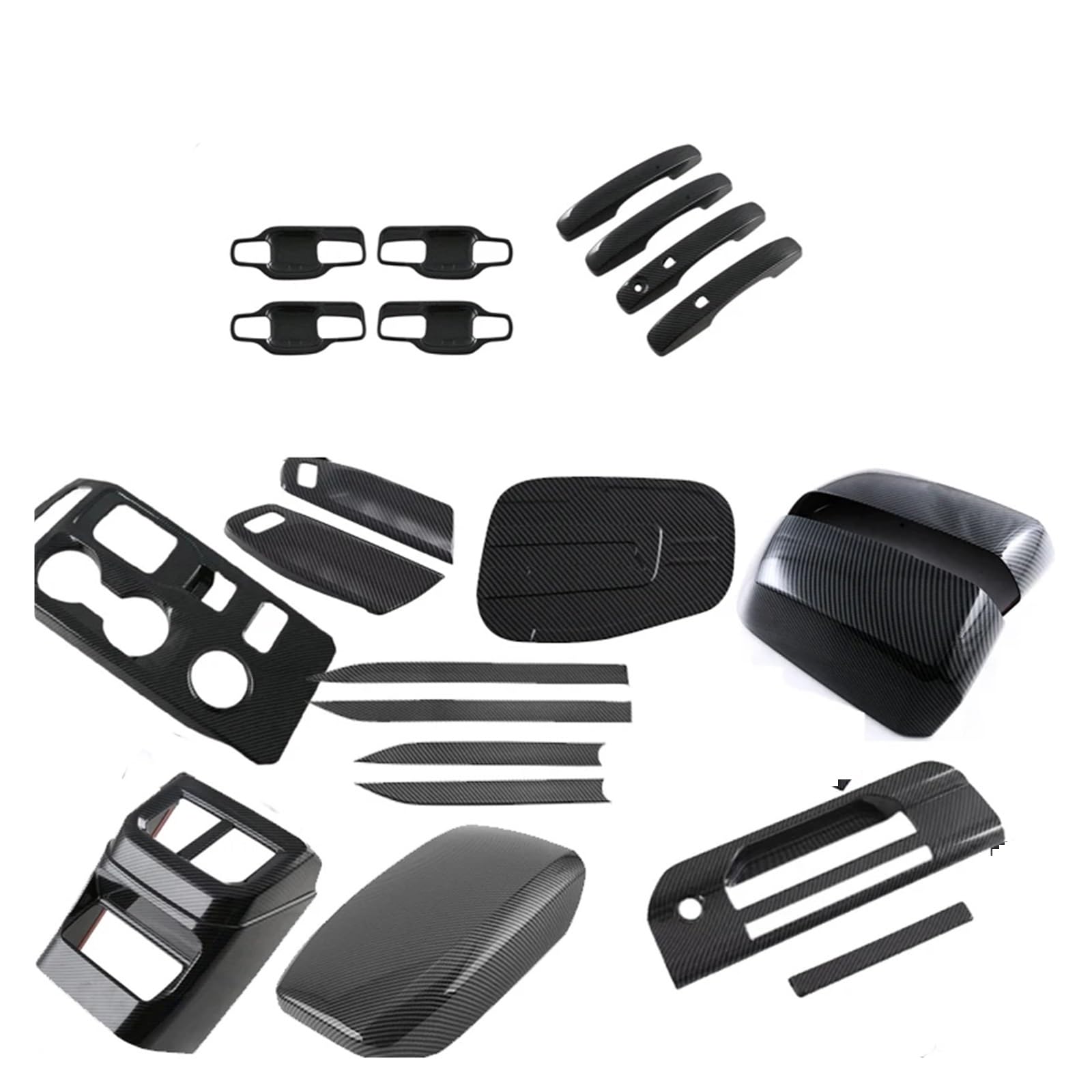 Auto Innendekoration Rechtslenker Für Ford Für Ranger T9 2023 + ABS Carbon Faser Muster Auto Innen Außen Abdeckung Trim Dekoration Auto Zubehör Auto Zubehör Innenraum(23PCS) von HONGYISM