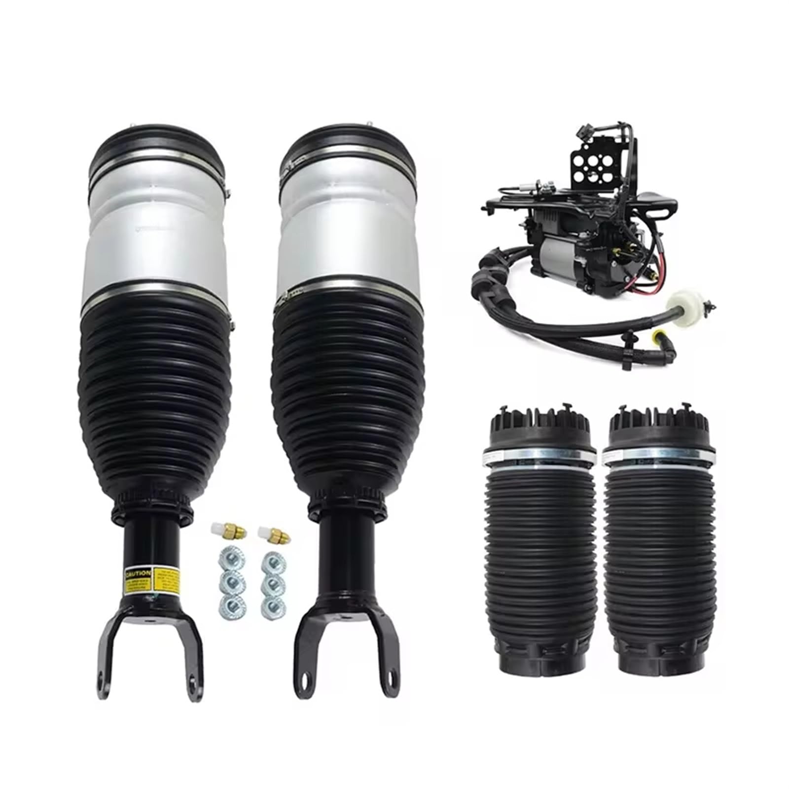 Auto Stoßdämpfer 5PC Front Air Suspension Stoßdämpfer Strut + Hinten Air Spring Bag + Luft Kompressor Pumpe Für Dodge Für Ram 1500 2013-19 04877146AH von HONGYISM