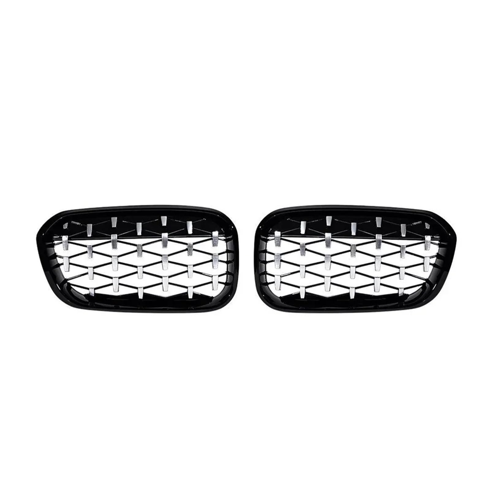 Front Kühlergrille 1 Paar Für 1er F20 F21 2012 13 14 15 16 17 18 2019 Frontgrills Glänzend Schwarz Nierengrill Ersatz Racing Frontstoßstangengitter Auto Kühlergrill(Diamond-Chrome Black) von HONGYISM