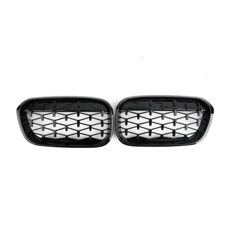 Front Kühlergrille 1 Paar Für 1er F20 F21 2012 13 14 15 16 17 18 2019 Frontgrills Glänzend Schwarz Nierengrill Ersatz Racing Frontstoßstangengitter Auto Kühlergrill(Diamonds-ChromeBlack) von HONGYISM