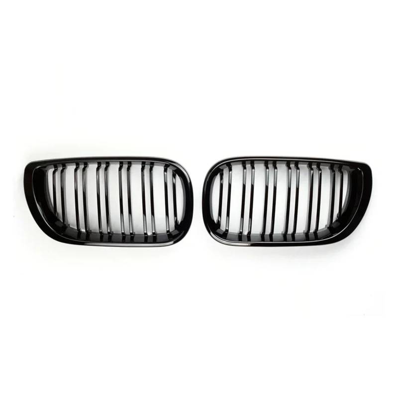 Front Kühlergrille 1 Paar Für 3er E46 4-Türer 2002 2003 2004 2005 Auto Frontstoßstangengitter Renngrill Nieren-Doppelliniengrill Schwarz Glänzend Auto Kühlergrill von HONGYISM