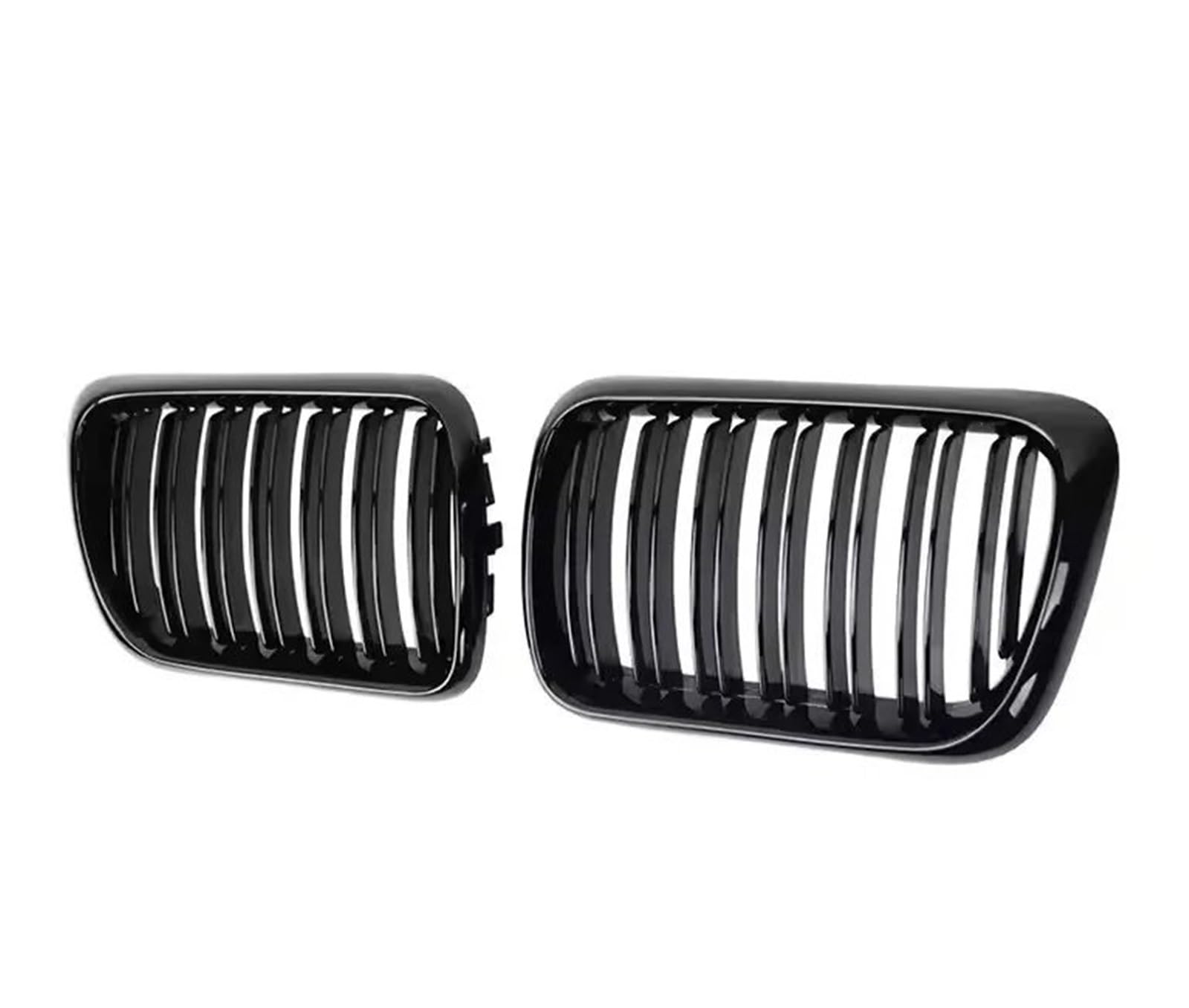 Front Kühlergrille 2X Auto Front Racing Gitter Für E36 Für LCI 1996 1997 1998 1999 Für M3 Doppel Linie Stil Glänzend Schwarz Dual Lamellen Oberen Gitter Auto Kühlergrill(Double-Glossy Black) von HONGYISM