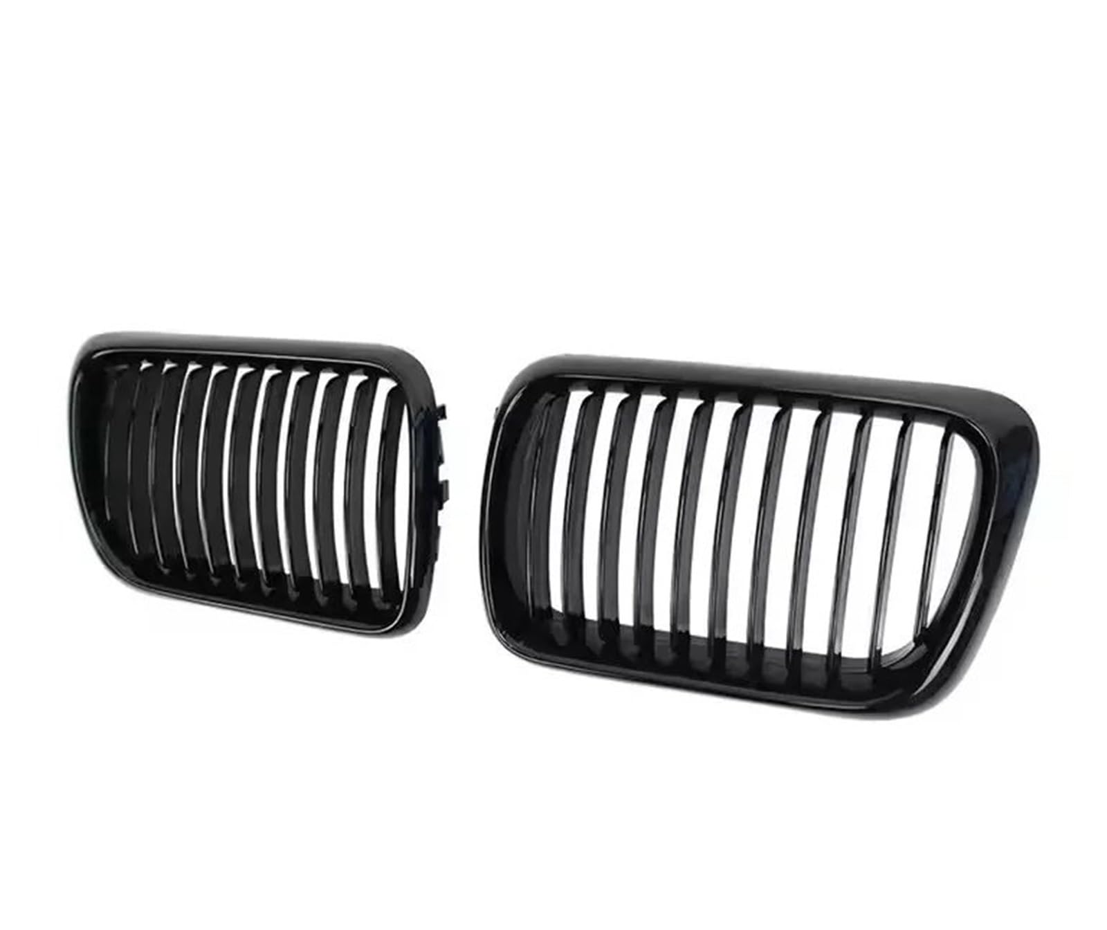 Front Kühlergrille 2X Für E36 Für LCI 1996 1997 1998 1999 Für M3 Doppel Linie Stil Auto Vorne Racing Gitter Glänzend Schwarz Dual Lamellen Oberen Gitter Auto Kühlergrill(Single-Glossy Black) von HONGYISM