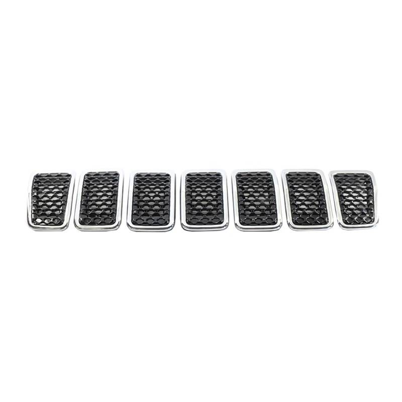 Front Kühlergrille 7PCS Für Jeep Für Cherokee 2019 2020 2021 2022 ABS Mesh Front Grill Einsatz Grille Abdeckung Trim 6AZ88DX8AB Auto Kühlergrill(Electroplating Frame) von HONGYISM