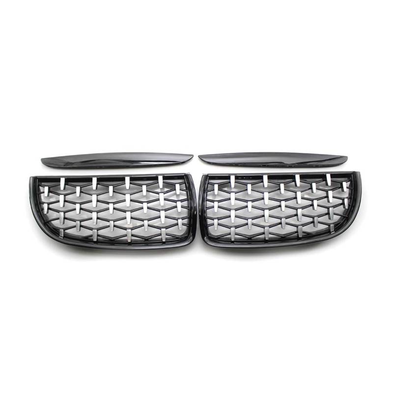 Front Kühlergrille Auto Vollchrom Front Nierengrill Für E90 E91 3er Serie 2005 2006 2007 2008 Racing Grills Glanz Schwarz Stil Auto Kühlergrill(Black Sliver) von HONGYISM