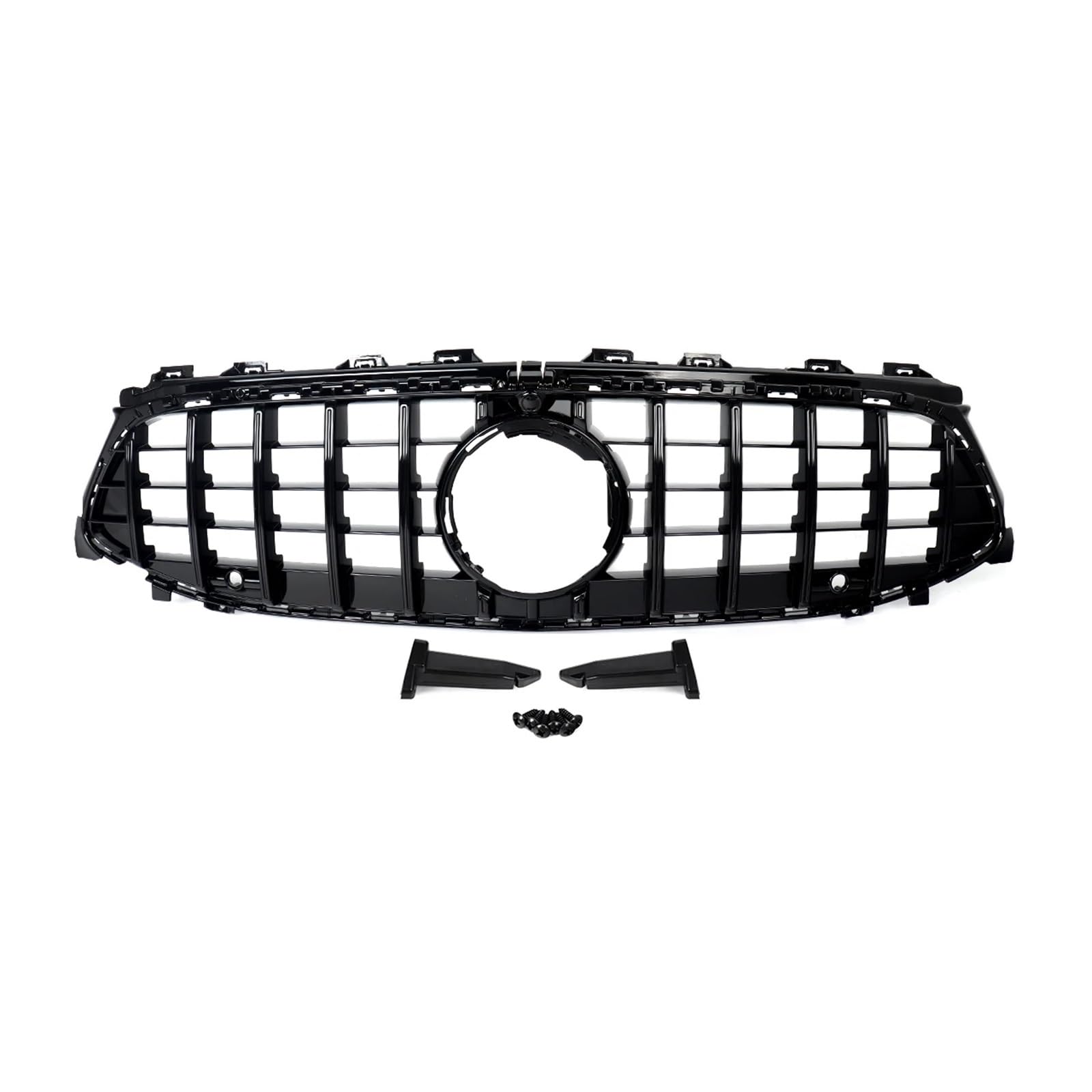 Front Kühlergrille Chrom GT Kühlergrill Für Benz Für CLA-Klasse W118 CLA200 CLA250 CLA35 2023-2024 Auto Frontstoßstangengrill Gitter Oberer Kühlergrill Auto Kühlergrill(Schwarz) von HONGYISM