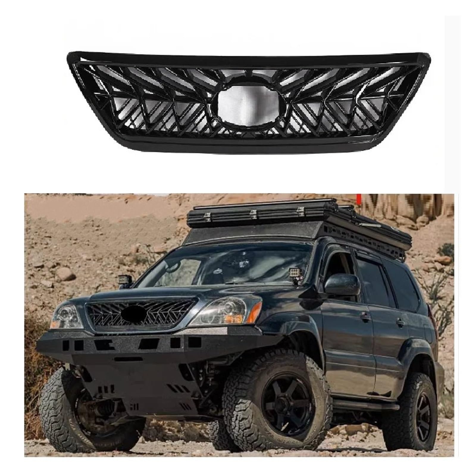 Front Kühlergrille Front Mesh Maske Abdeckung Grille Für Gx470 UZJ120 2003 2004 2005 2006 2007 2008 2009 Grill Grill 2003-2009 Zubehör Auto Kühlergrill von HONGYISM