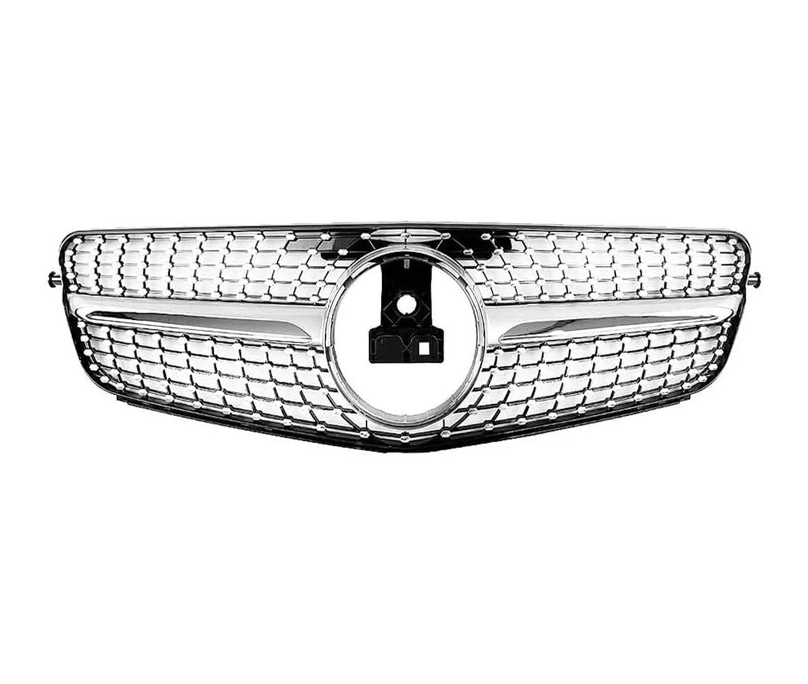 Front Kühlergrille Frontgrill Für Benz W204 Kühlergrill Für C-Klasse C204 S204 2007–2014, C180 C200 C250 C300 C350, Diamant Für AMG Für GT-Stil Auto Kühlergrill(Diamonds-Silver) von HONGYISM