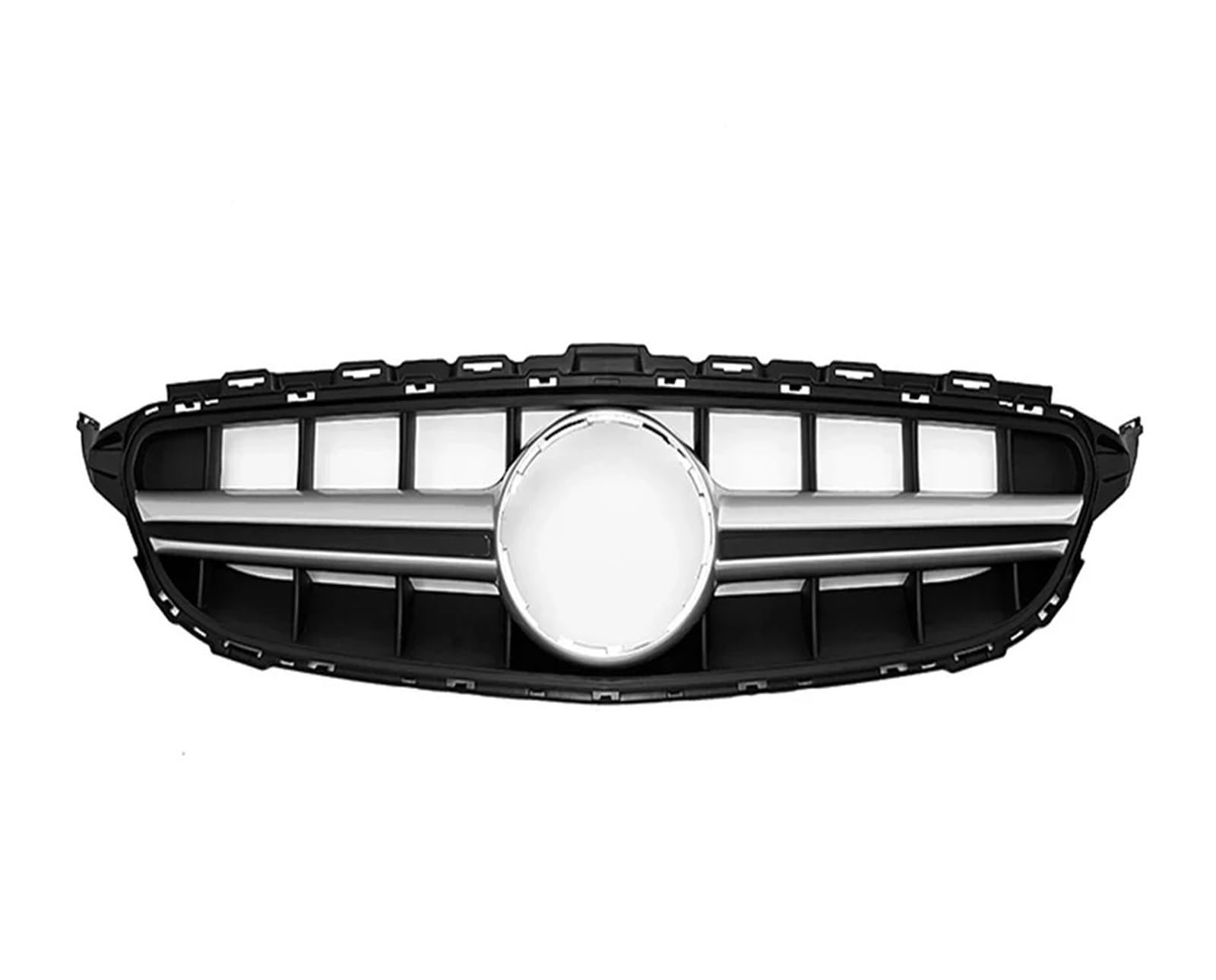 Front Kühlergrille Frontgrill Für Die Stoßstange Für Benz C-Klasse W205 C180 C200 C250 C300 2015 2016 2017 2018, Renngitter Im Chrom-Schwarz-Diamant-Stil Auto Kühlergrill(C63-Chrome Silver) von HONGYISM