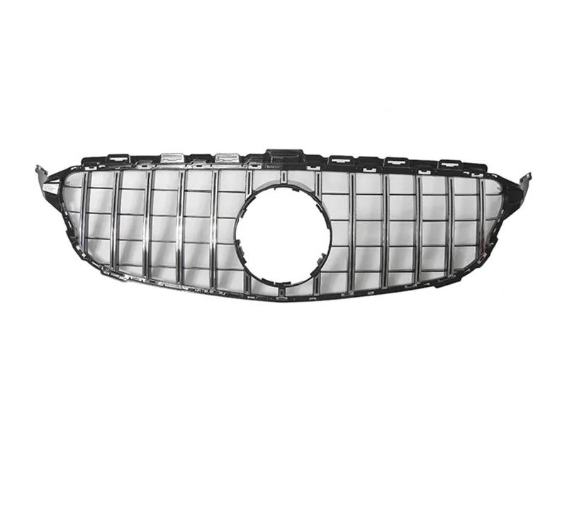 Front Kühlergrille Frontgrill Für Die Stoßstange Für Benz C-Klasse W205 C180 C200 C250 C300 2015 2016 2017 2018, Renngitter Im Chrom-Schwarz-Diamant-Stil Auto Kühlergrill(G-Chrome Silver) von HONGYISM