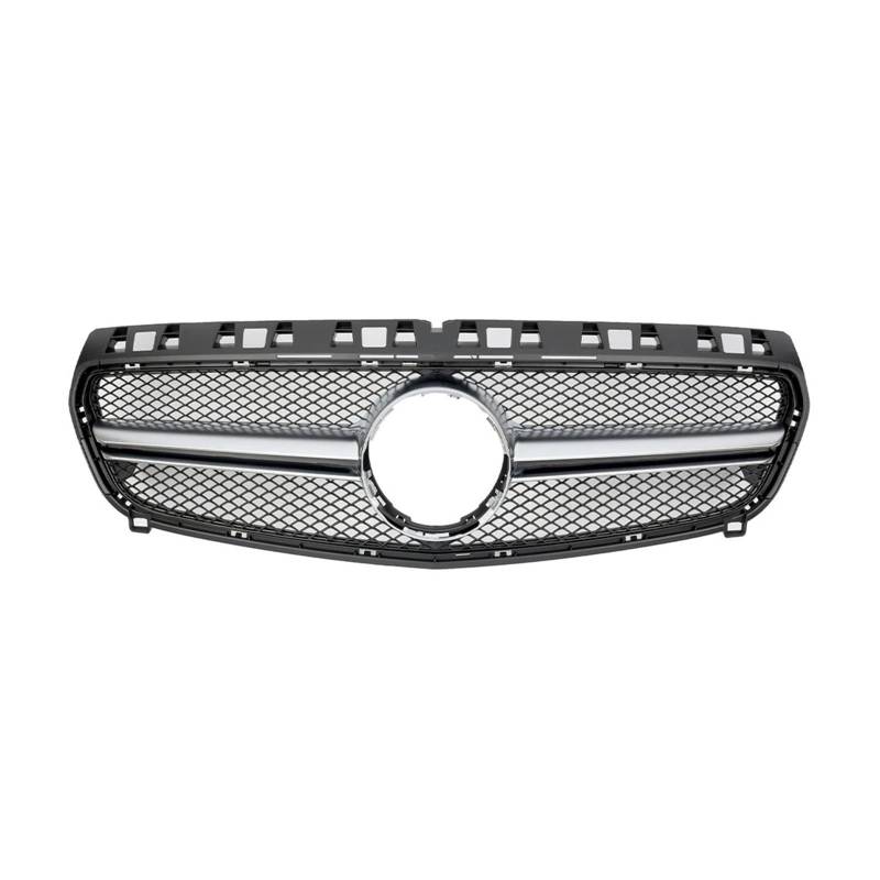 Front Kühlergrille Frontstoßstangengrill Für Benz A-Klasse W176 2013 2014 2015 A180 A200 A250 A45 Für AMG Chrom Black Diamonds Style Grille Schwarz Für GTR Auto Kühlergrill(A-Silver) von HONGYISM