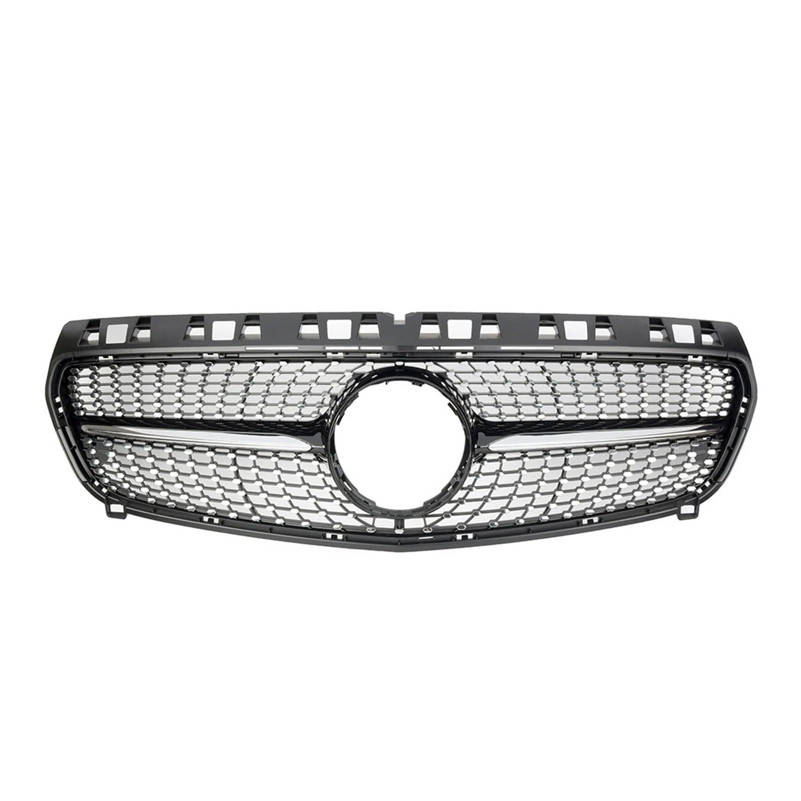 Front Kühlergrille Frontstoßstangengrill Für Benz A-Klasse W176 2013 2014 2015 A180 A200 A250 A45 Für AMG Chrom Black Diamonds Style Grille Schwarz Für GTR Auto Kühlergrill(Diamonds-Black) von HONGYISM