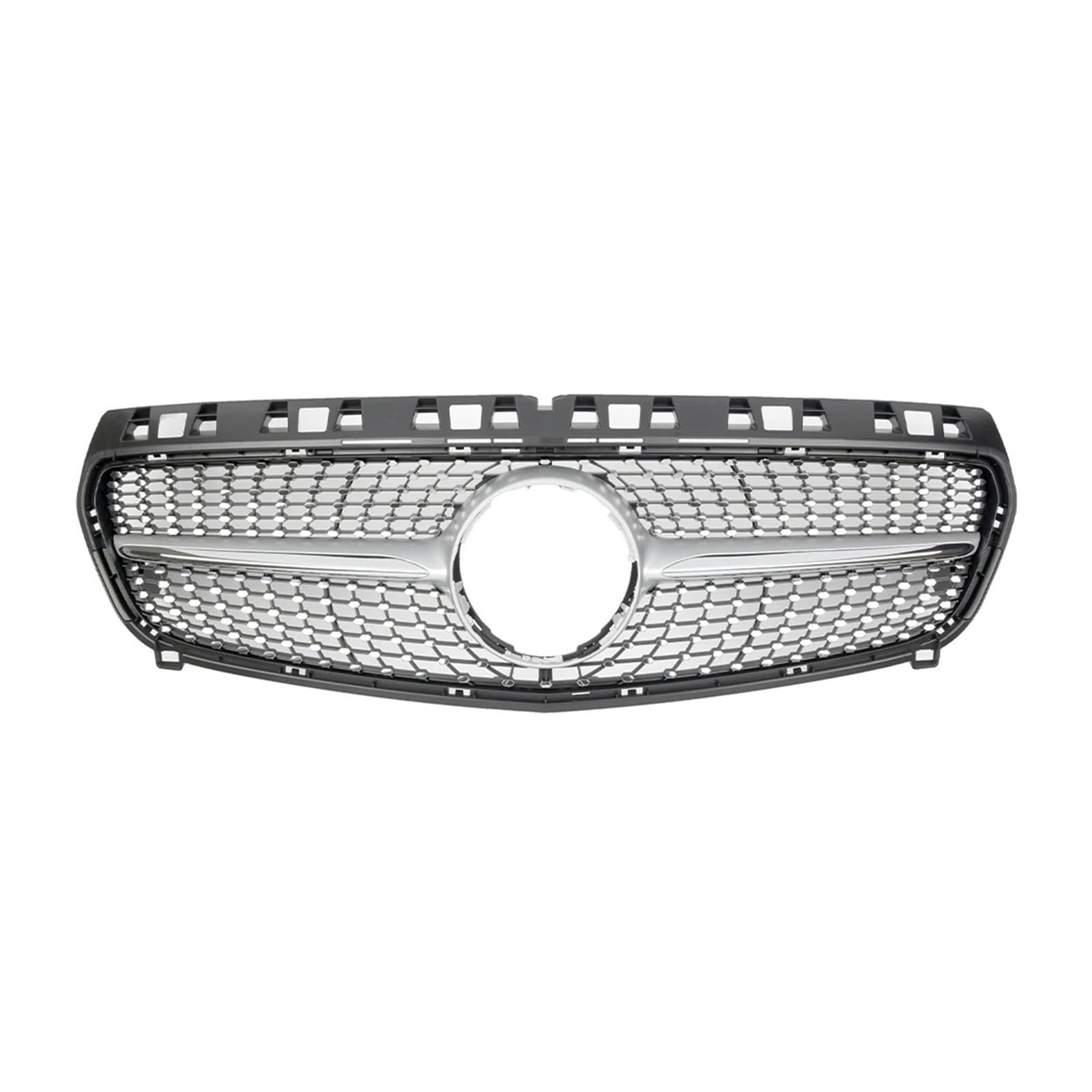 Front Kühlergrille Frontstoßstangengrill Für Benz A-Klasse W176 2013 2014 2015 A180 A200 A250 A45 Für AMG Chrom Black Diamonds Style Grille Schwarz Für GTR Auto Kühlergrill(Diamonds-Silver) von HONGYISM