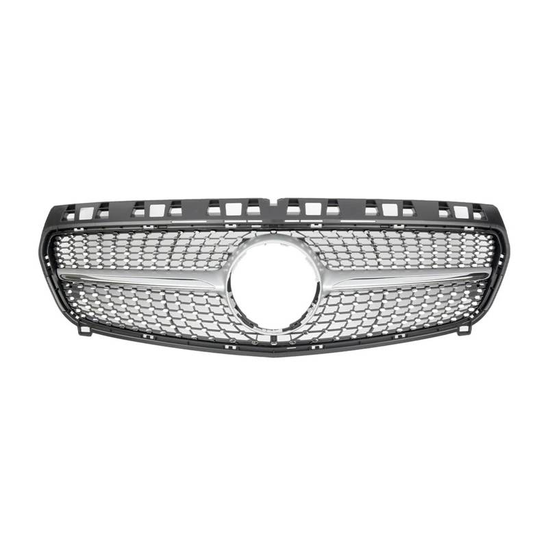 Front Kühlergrille Frontstoßstangengrill Für Benz A-Klasse W176 2013 2014 2015 A180 A200 A250 A45 Für AMG Chrom Black Diamonds Style Grille Schwarz Für GTR Auto Kühlergrill(Diamonds-Silver) von HONGYISM