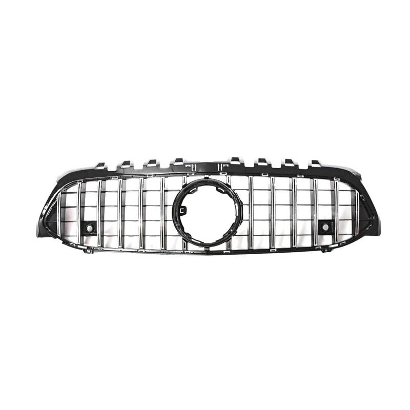 Front Kühlergrille Frontstoßstangengrill Für Benz A-Klasse W177 2019 2020 2021 2022 A200 A220 A250 A35 Für AMG Chrom Black Diamonds Style Grille Schwarz Für GTR Auto Kühlergrill(GT-Silver) von HONGYISM