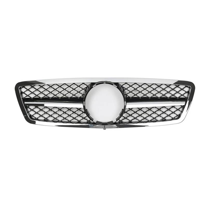 Front Kühlergrille Frontstoßstangengrill Für Benz C-Klasse W203 C200 C240 ​​C320 2001–2007 Chrom-Silber-Diamanten-Stil Schwarz Für GTR-Stil Auto Kühlergrill(A-Chrome Black) von HONGYISM