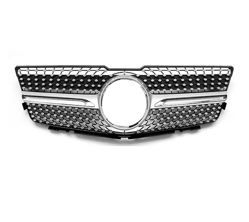 Front Kühlergrille Frontstoßstangengrill In Glänzendem Schwarz Für Benz Für GLK-Klasse X204 2008 2009 2010 2011 2012 GLK280 GLK300 GLK350 Obere Gitter Im Diamant-Stil Auto Kühlergrill(Diamond-Silver) von HONGYISM