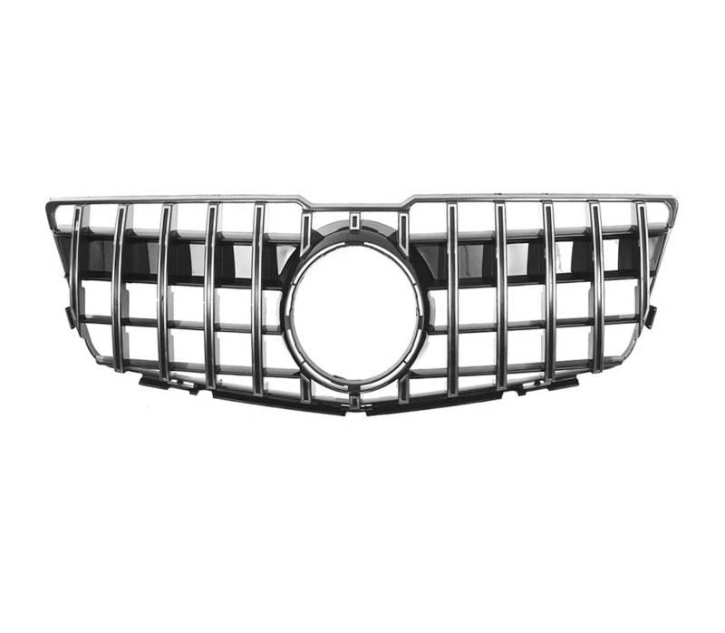 Front Kühlergrille Frontstoßstangengrill In Glänzendem Schwarz Für Benz Für GLK-Klasse X204 2008 2009 2010 2011 2012 GLK280 GLK300 GLK350 Obere Gitter Im Diamant-Stil Auto Kühlergrill(GT-Chrome Silver von HONGYISM